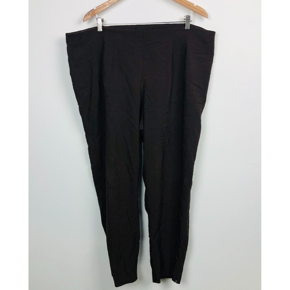 Studio C Classic Collection Women's Flat Crop Cropped Pants Solid Brown Size 18W